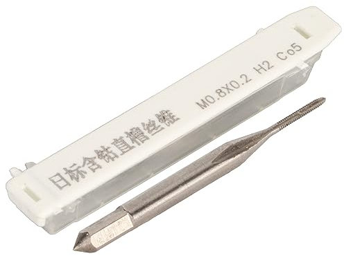 YUYTE Gerader Schlitz-Grobgewinde-Gewindebohrer aus Stahl,0,8 mm Metrischer Gewindebohrer M0,8 Mikro-metrischer,Mini-Schraubenbohrer-Gewindebohrer für die Uhrenreparatur