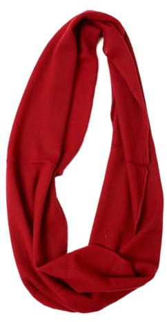 Prettystern XL 100% Kaschmir Winter Loop Schal Cashmere Rundschal Kaschmir-Schal warm Rund-Halstuch Damen Herren Schlauch-Schal Rot