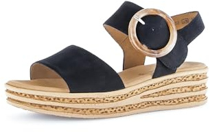 Gabor Damen Plateausandalen | Frauen Sandalen | Best Fitting | offene Schuhe | Strandschuhe | Plateausandaletten | bequem | Blue (Natur) | 39 EU - 6 UK