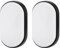 M EGA MEGACUBE 18W LED 4000K IP65 Ovale Wandleuchte mit schwarzer Blende für Innen, Außen, Bad, Büro, Flur, Korridor, Hauswirtschaftsraum, Schuppen, Werkstatt usw. - Verbesserte Version - 2 Stück