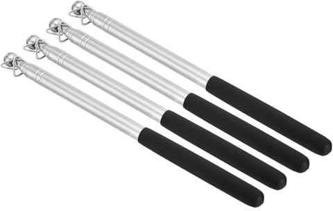 PATIKIL Mástiles de Bandera Telescópicos de 1.2M/4 Pies, 4 Piezas de Palos Retráctiles de Puntero para Profesores y Banderas para Guías Turísticos en Color Negro