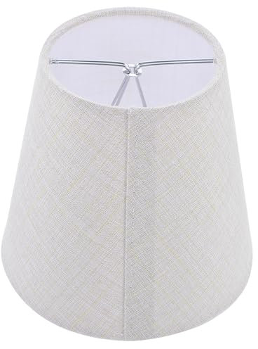 Veemoon Abat-jour en Tissu à Clipser - Remplacement de Baril Rustique Simple en Lin pour Lustres, Lampes de Table, Appliques, Lampadaires