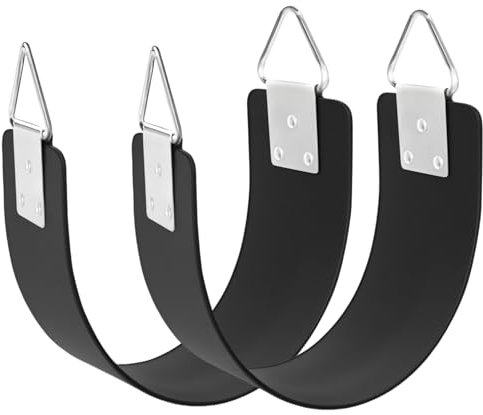 Swing Set, GAMKII Soft EVA Swing Seat with 66 Inch Anti-Rust Chains, Support 300lb, Tree Swing Accessories with Snap Hooks & Hanging Straps for Outdoors, Backyard, Playground, Gym & Jungle- Blue