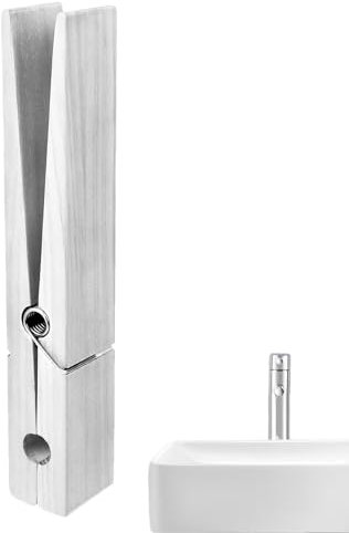 1/5 Giant Clothes Pegs - Clothespin Bathroom Towel Holder | Wall Mounted Giant Wooden Clothes Clips | Non-Slip Towel Pegs | Towel Racks Clothes Clips With Spring | For Living Room Laundry Room