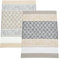 Filet - Set di 2 Canovacci per Cucina in Jacquard con Inserto in Tela Aida 55 Fori da Ricamare, Ideali per Asciugare le Stoviglie, Made in Italy, Disegno Arabesco, Colore Nero e Corda