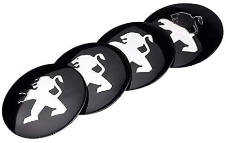4 Pack de Autocollants de Capuchon de Roue pour Peugeot 308 2008 107 5008 206 3008 56mm,Autocollant de Capuchon de Jante de Pneu,Capuchon de Moyeu,Autocollant de Badge