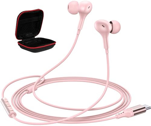ACAGET USB C Headphones for Samsung A56 A36 A26 S25 S24 Ultra FE, USB C Earphone for iPhone 16e 16 Pro Max 15 Plus Wired Earbuds Magnetic Type C Headphone In-Ear Headset Galaxy A16 A35 S23 S22 Women