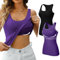 Charmo Tops für Damen Sommer Tank Top mit integriertem BH Sport Top Sommer Trägertop Basic Trägershirt Frauen 2er Pack