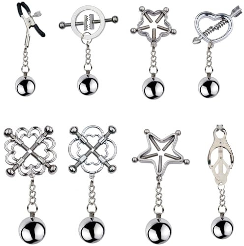 Gtbxfu Brustwarzenklemmen mit Gewichten Kugel SM Fetisch Einstellbare Nippelklemmen zur Klitoris und Brustwarzen Stimulation Sexspielzeug für Frauen Paare Nipple Clamps Sexspielzeug für Anfängerin (A)