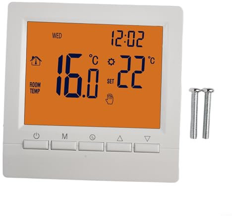 Zilimontt Termostato inteligente programable, termostato montado en la pared, calderas de gas, control de temperatura de calefacción, termostatos digitales manuales, termostatos de control de