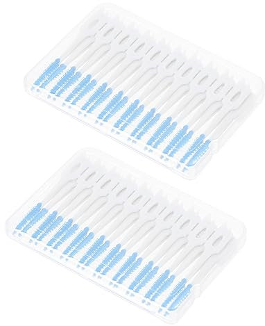 SEWOART 400 Stk Interdentalbürste Reinigungsgeräte Reinigungsmittel Zahnbürste Tragbare Interdentalbürste Harte Prothesenbürste Zahnseide Für Reiniger Blue Lebensmittelecht Pp