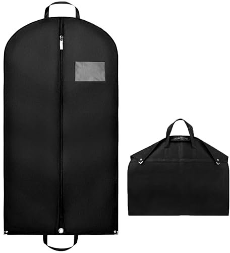 1pcs Kleiderhülle 60 * 120 cm,Kleidersäcke 120 g Vliesstoff Kleiderbeutel,Lang Kleidersack für Aufbewahrung mit Reißverschluss,Feuchtigkeit Anzugtasche Staubschutz,für Kleid,Hemden,Mantel-Schwarz