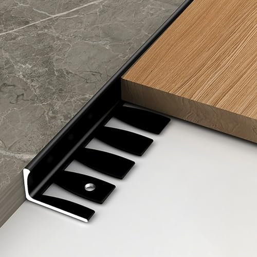 Raouoae Eckwinkel-Fliesenprofil 90 cm* 3 Stück L-förmiges Endprofil Für Wände Böden Biegbares Fliesenschiene Für Elegante Kanten Und Schutzverkleidung Ideal Für Badezimmer Und Küche(Black,H:12.5MM)