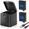 Wvoillty Hero 13 Batterie 2100 mAh 2 Pezzi, LED 3 Canali USB Caricabatterie per GoPro Hero 13 Black Enduro