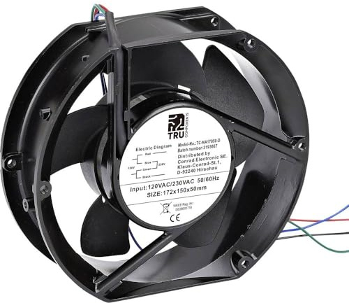 TRU COMPONENTS TC-NA17050-D Ventilateur axial 230 V/AC, 120 V/AC 310 m³/h (L x l x H) 172 x 150 x 50 mm