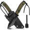 GREIFS® Outdoor-Messer aus D2 Stahl mit Kydex Holster und Feuerstahl, edles Survival Messer für die Bushcraft Ausrüstung, Jagdmesser, Schnitzmesser, Fahrtenmesser (Milan/Olivgrün)