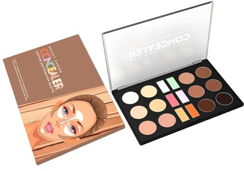 Concealer Cream für en, Farbkorrekturcreme, 18 Farben Make -up Foundation Creme, Mischbare Gesichtskonturpalette für Mutter, Freundin, Schwester