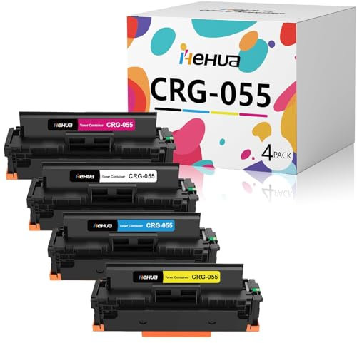hehua CRG-055 Toner Kompatibel Ersatz für Canon 055 055H CRG055K i-SENSYS LBP663Cdw MF742Cdw MF744Cdw LBP664Cx MF741Cdw MF743Cdw MF745Cdw MF746Cx LBP660C MF740C (Schwarz, Cyan, Magenta, Gelb)