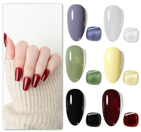 Sun&Beam Nails One-Step Gel Nagellack 3-in-1 Ohne Base und Top Coat Kein Feilen nötig UV/LED geeignet Einfaches Entfernen 6er-Set (17+20+27+32+39+42)