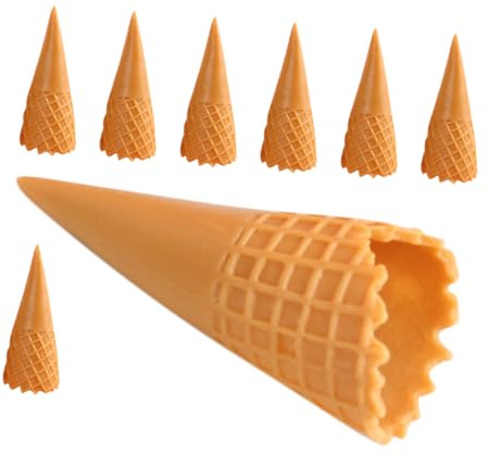 COSMEVIVI 8 Stück Kleiner Eiswaffel Anhänger Aus Kunststoff Kegelstarke Selbstgemacht Bastelanhänger Für Kinder Spielküche Und Handy Dekoration