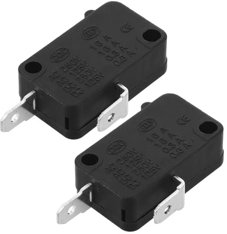 ULTECHNOVO Interruptor para Microondas 16a/250v, 3 Pines, 2 Piezas, de Plástico y Metal, para Reparación de Electrodomésticos, Instalación Fácil