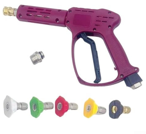 Leistungsstarke 3600 PSI Hochdruckreiniger-Pistole, Hochdruckreiniger mit M22 15 mm Anschluss für heißes und kaltes Wasser mit 5 Düsenoptionen