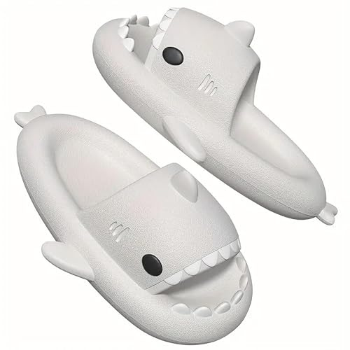 corimori Hai Badeschuhe, Haifisch Badeschlappen rutschfest, schnell trocknend, bequem mit Haifisch-Design (Gr. 34–43)