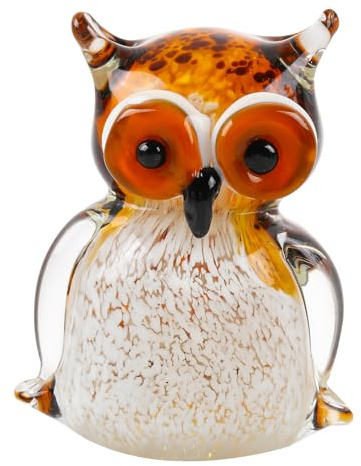 Arikyrist Amber Crystal Owl Figurine Gifts for Women Men Owl Lover Ornament | Glass Handcrafted Animal Sculpturel for Animal Lovers Friends, Collection Keepsake, Desk Decor Paperweight for Office Home