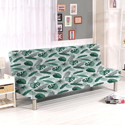 Aisaving Sofa-Schonbezug ohne Armlehnen, Polyester, Spandex, Stretch-Futon-Schonbezug, 3-Sitzer, elastisch, vollständig zusammenklappbar, für Klappsofa, ohne Armlehnen, 203,2 x 127 cm (Blätter 02)