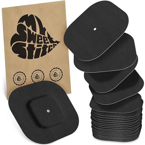MySweetStitch – 10–25× Cerotto Simplera quadrato, overpatch 70 mm, delicato sulla pelle, impermeabile e traspirante (Nero, 25)