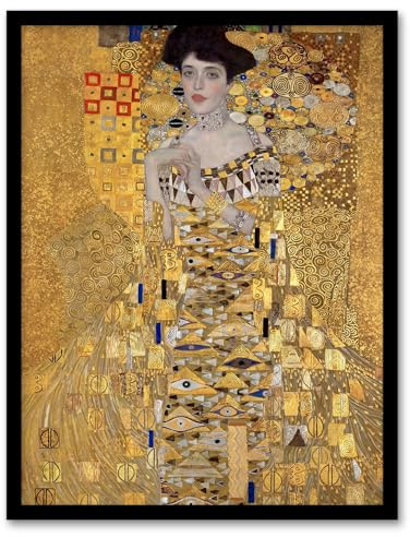Artery8 Gustav Klimt Portrait of Adele Bloch Bauer I Framed Wall Art Print Home Décor A4