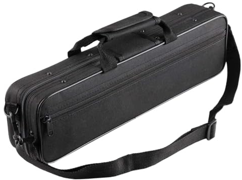 Gepolsterte Flötentasche mit Schultergurt, Canvas Tasche Schwarze | Ergonomisches Design, Tragbar und Leicht zu Nutzen, Schützt das Instrument, Passend für Querflöte und Alltag