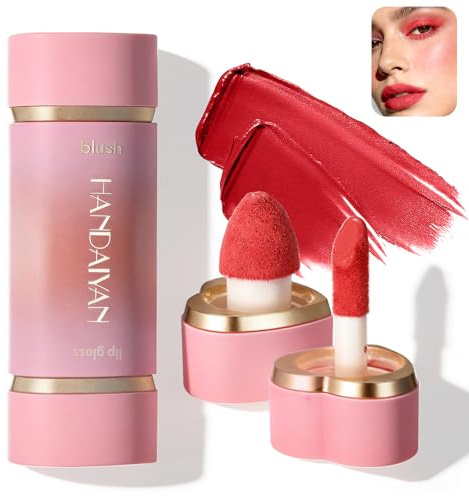 U-Shinein Liquid Blush & Lip Gloss Duo 06 | Highly pigmented 2-in-1 color, long-lasting natural, cheeks & lips, lightweight creamy, buildable finish