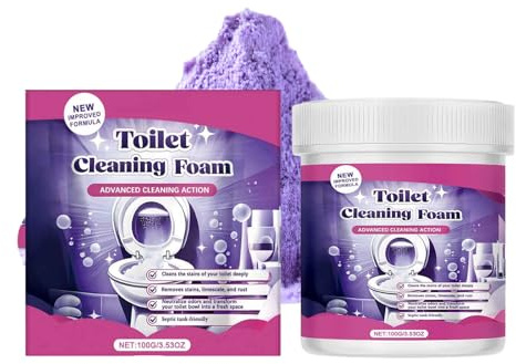 WC Reiniger, Toilettenreiniger Pulver mit Schaumwirkung, Toiletten Reinigungspulver – Schnelle Reinigung in 20 Minuten, Gegen Kalk & Verfärbungen, Für Toilette, Waschbecken & Fliesen, 100g