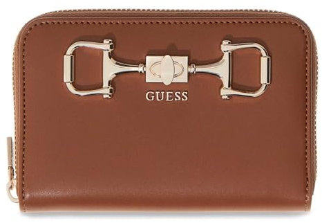 GUESS Geldbörse Janie SLG Zip Around Wallet Cognac braun