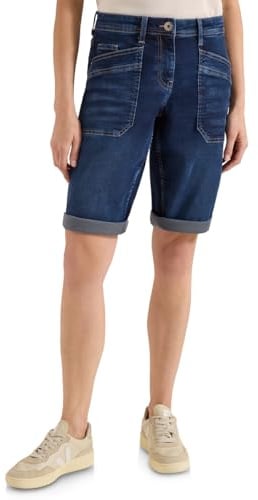 Cecil Wide Leg Jeansshorts mid Blue wash 29