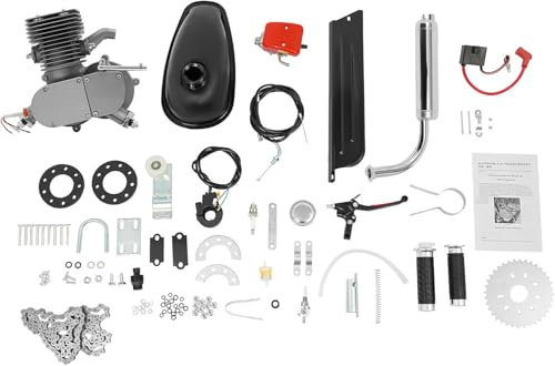 Benzinmotor Umbausatz 100cc – 2 Takt Fahrradmotor für 26-28Zoll V-Rahmen, 45km/h Maximalgeschwindigkeit & 2L Tank, Motorrad Umbau-Kit für Mountainbike & Citybike, komplettes Set für schnelle Umrüstung