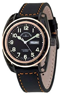 Zeno Watch Basel Herren Uhr Analog Automatik mit Leder Armband 3869DD-BRG-a1
