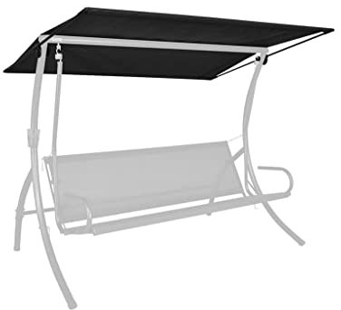 Angerer Freizeitmöbel GmbH Hollywoodschaukel Sonnendach - passend für viele 3-Sitzer Hollywoodschaukeln - Schaukeldach Made in Germany (Primetex dunkelgrau, 210 x 145 cm)