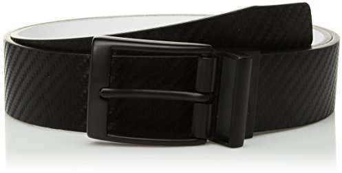 NIKE Men's Carbon Fiber-Texture Reversible Belt, Black/White, 38