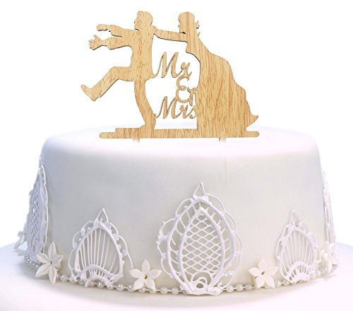 Herr und Frau Cake Toppers, natur Holz Hochzeit Tortenaufsatz Party hausgemachten Kuchen Deko Hochzeit Party Supplies - e