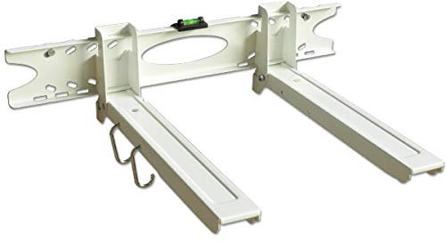 Drall Ausziehbare Mikrowellen Wandhalterung 32-52 cm belastbar bis 20 kg - Halter für Pizzaofen Backautomat Mini-Ofen mit Befestigung weiß Modell: H75W