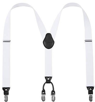 Lafayon Hosenträger Herren mit 4 Clips, Y-Back 3,5 cm Breit Hosenträger Heavy Duty Verstellbar und Elastisch mit Starken Metallclips
