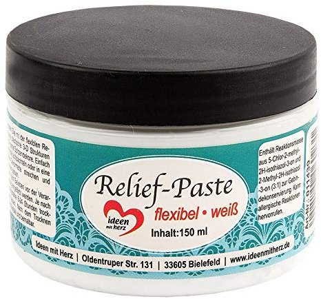 Ideen mit Herz Relief-Paste | flexibel | 150ml (weiß)