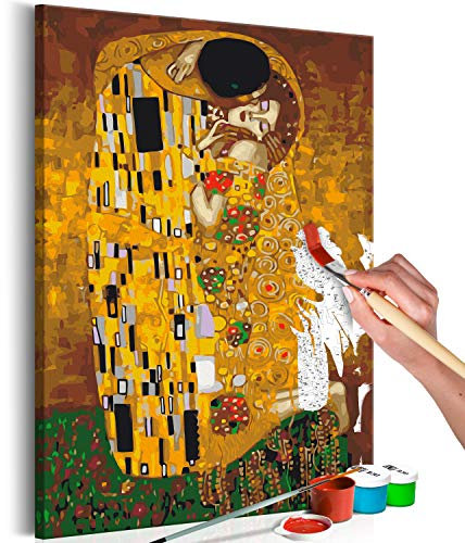 murando - Malen nach Zahlen Gustav Klimt der Kuss 40x50 cm Malset mit Holzrahmen auf Leinwand für Erwachsene Kinder Gemälde Handgemalt Kit DIY Geschenk Dekoration n-A-1059-d-a