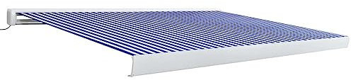 vidaXL Tenda a Cassonetto Motorizzata 350x250 cm Blu e Bianco