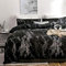 OLDBIAO Marmoriert Bettwäsche Set Schwarz, Bettbezug mit Marmor Muster, weiche Bettdeckenbezug 220x240cm + 80x80cm*2
