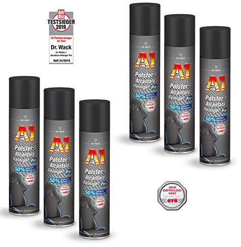 ILODA 6X 400ml Dr. Wack A1 Polster-Reiniger Pro, Polsterreiniger für Autositze, Kfz Sitzreiniger, Polsterschaum, Flecken und Gerüche aus Polstern entfernen