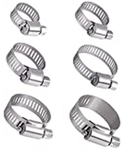 12 Stück 316 Edelstahl Verstellbare Schlauchschelle Gasschlauchschelle Abluftschlauchschelle (10-16mm)