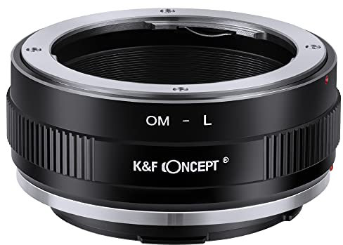 K&F Concept -Adaptador de Enfoque Manual, Compatible con Lentes Objetivos de Olympus OM Mount y Cuerpos de Cámara Leica L Mount, Anillo Adaptador Manual Lens